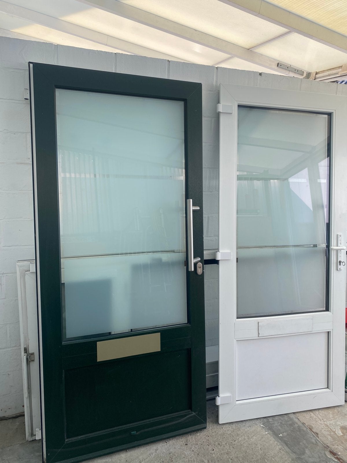 Pvc buitendeur dubbel glas, Doe-het-zelf en Bouw, Ophalen, Zo goed als nieuw
