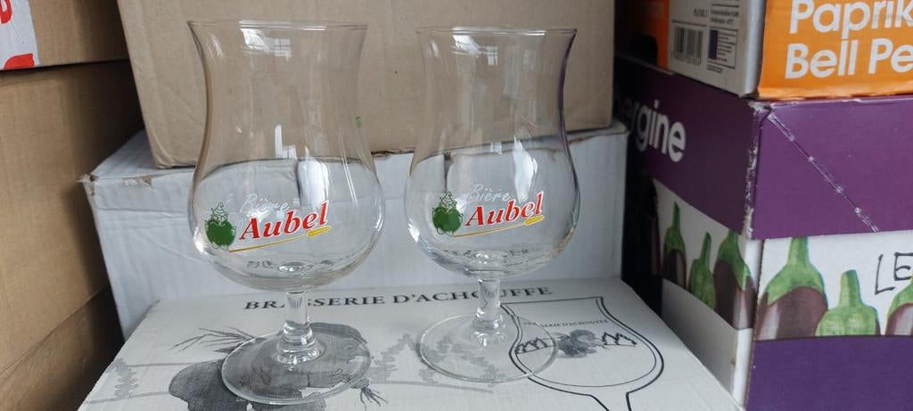 2 verres bière d aubel 25cl, Enlèvement ou Envoi