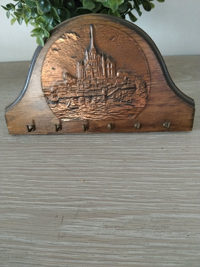 vintage houten sleutelkapstokje, Vintage, Ophalen of Verzenden, Zo goed als nieuw, Hout