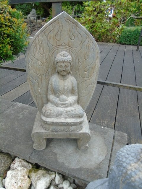statue bouddha en pierre bleu taillé dans la masse !, Enlèvement, Neuf