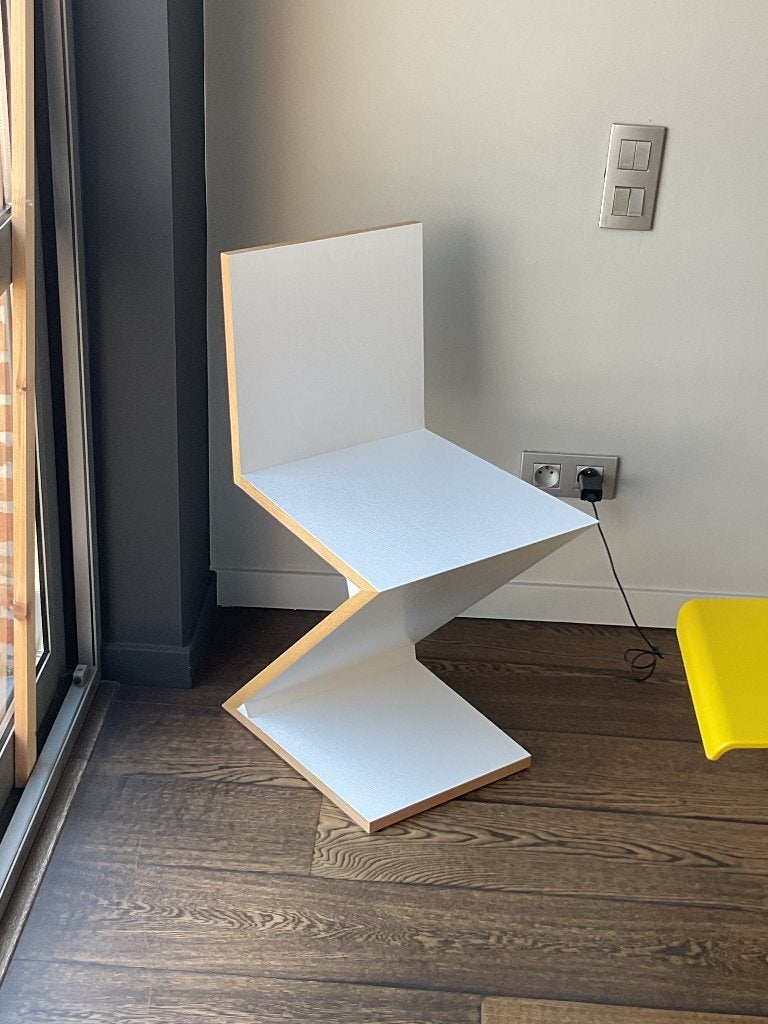 Originele zig-zag van Cassina, Huis en Inrichting, Ophalen, Wit, Zo goed als nieuw, Eén