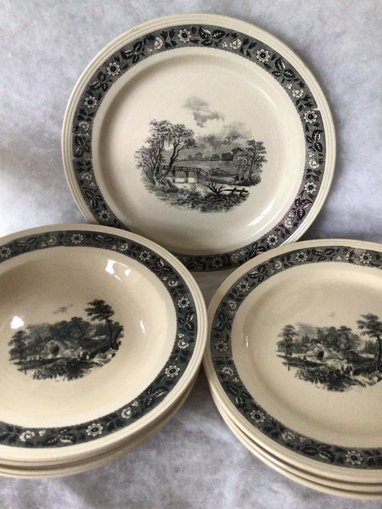 8 vintage borden Boch La Louvière . Malines, Antiek en Kunst, Ophalen of Verzenden