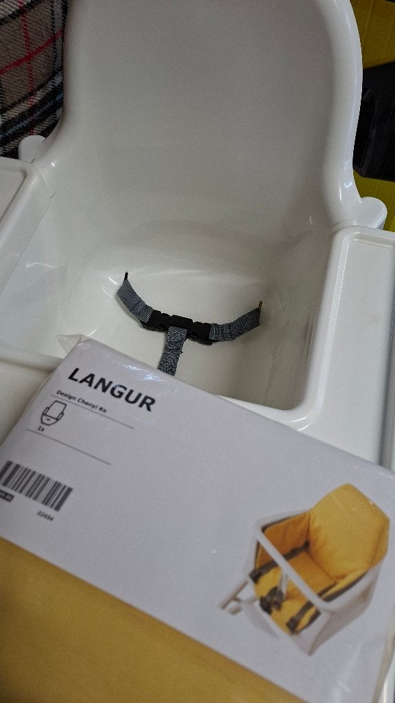 Kinderstoel Ikea met nieuw kussentje, Enlèvement, Comme neuf, Autres types, Coulissant
