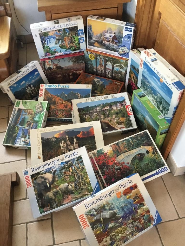 Puzzels van 3000 tot 6000 stukjes vanaf 9 euro, Ophalen of Verzenden, Meer dan 1500 stukjes, Gebruikt, Legpuzzel