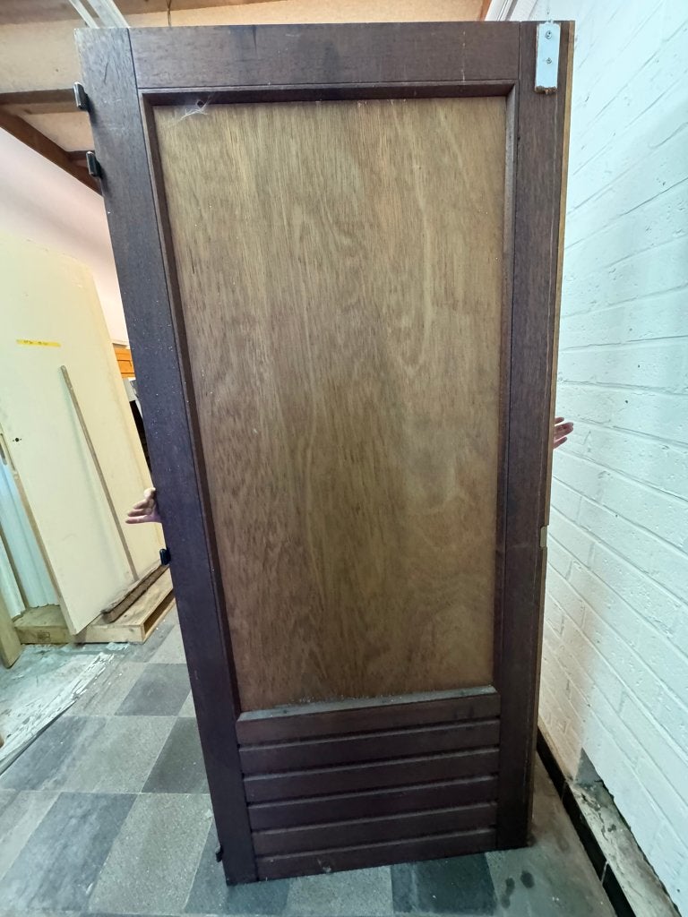 dubbel deur meranti met kader, Ophalen, 120 cm of meer, 200 tot 215 cm, Hout