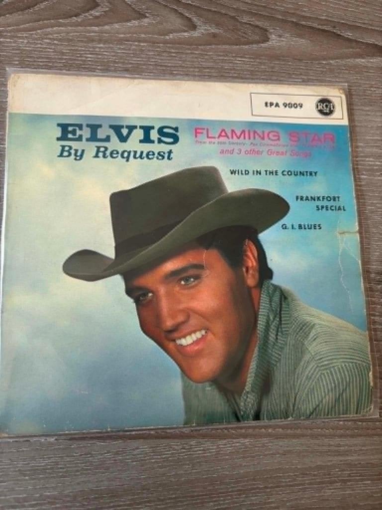 Elvis EP single, Flaming star, by request, Duitse persing,, Cd's en Dvd's, Vinyl Singles, Beschermende buitenhoes, Gebruikt, 7 inch