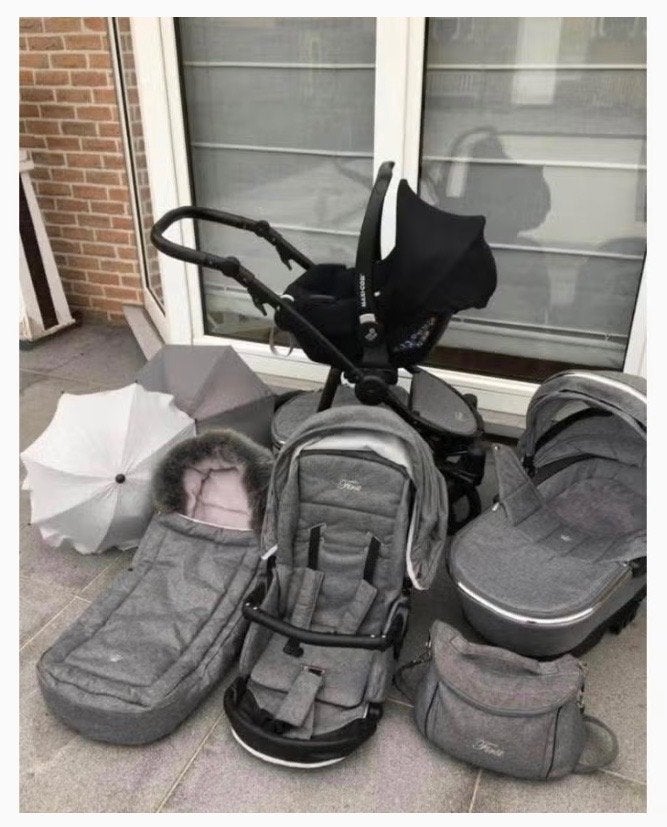 Kinderwagen First Grey Atlanta, Kinderen en Baby's, Ophalen, Gebruikt, Kinderwagen