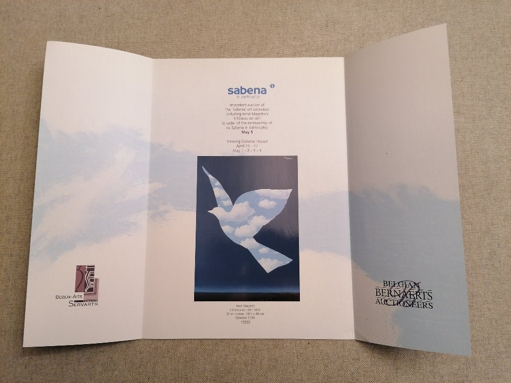 Sabena Veilingcatalogus René Magritte L'Oiseau de Ciel 2003, 30 cm, Ophalen of Verzenden, Schilderij/print, Papier/karton