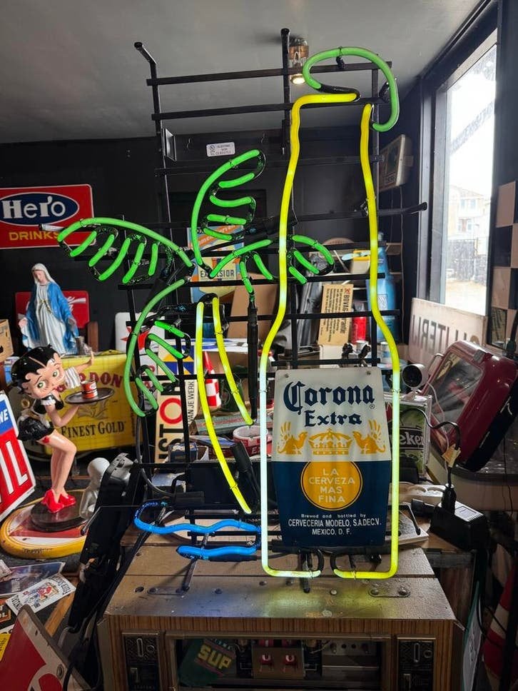 Corona Extra Neon Reclamebord - Palmboom & Fles