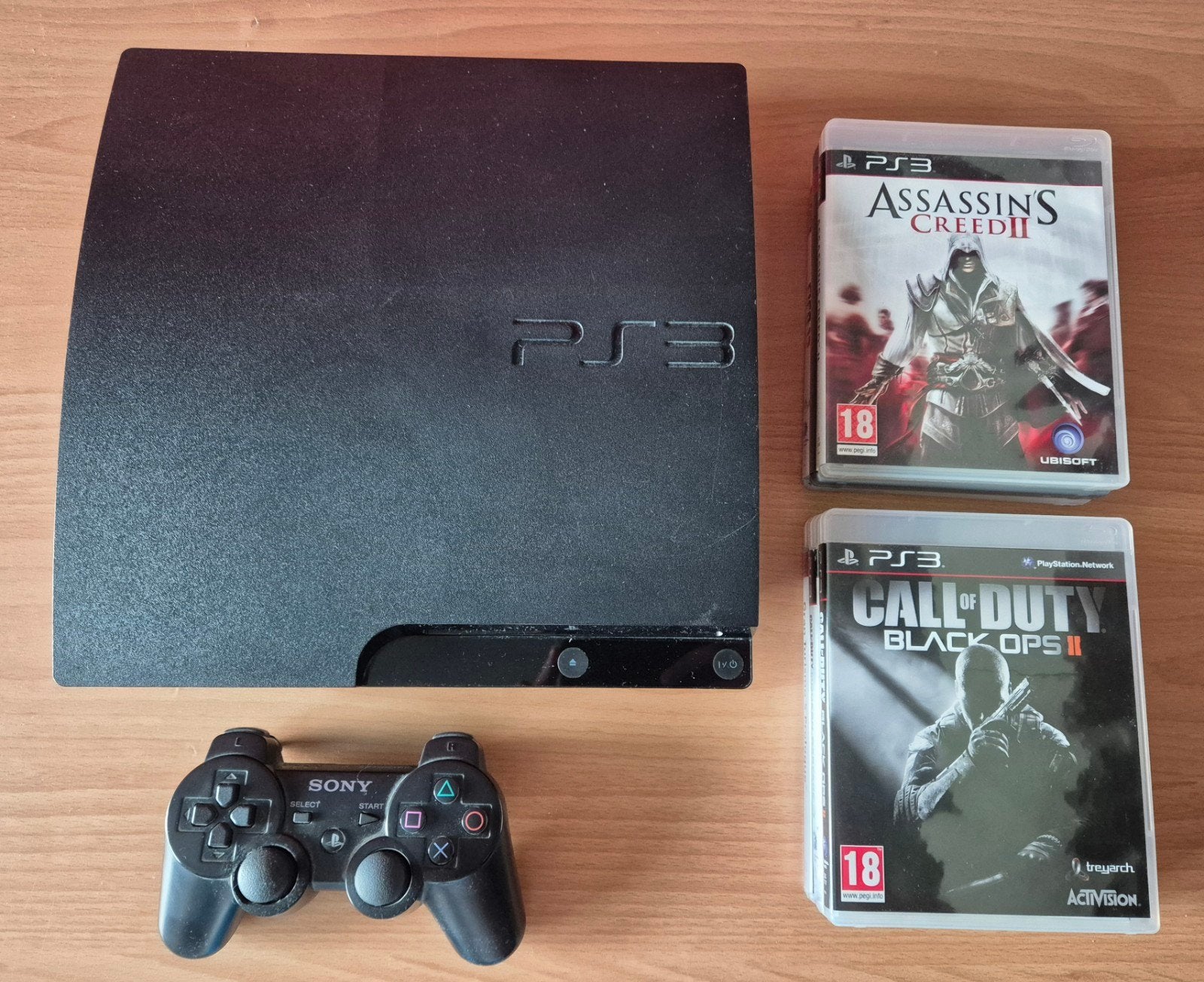 PS3 + 8 Games, Games en Spelcomputers, Ophalen, Met 1 controller, Slim, Gebruikt