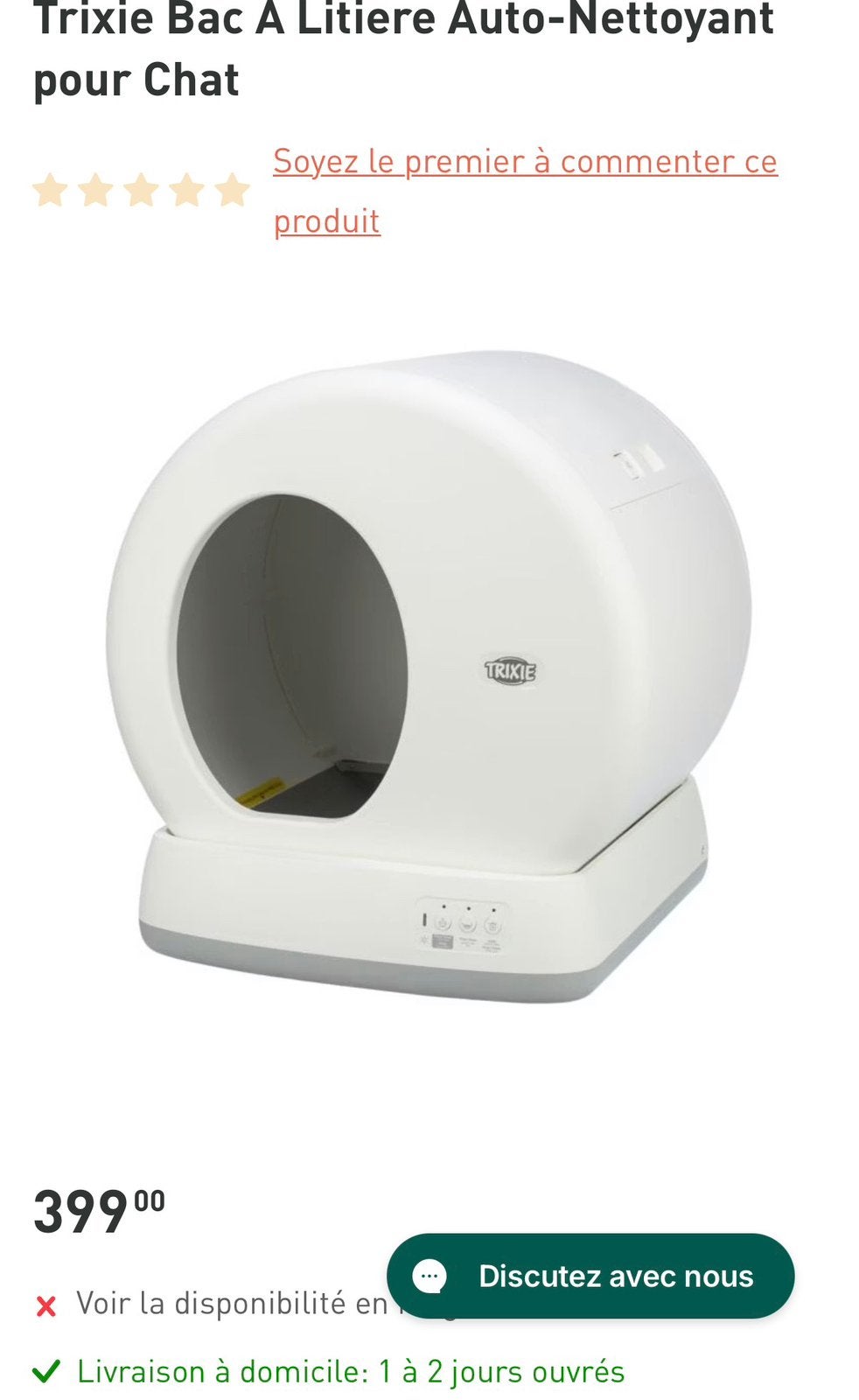 Litiere chat, Enlèvement, Autonettoyant, Comme neuf, Ouvert