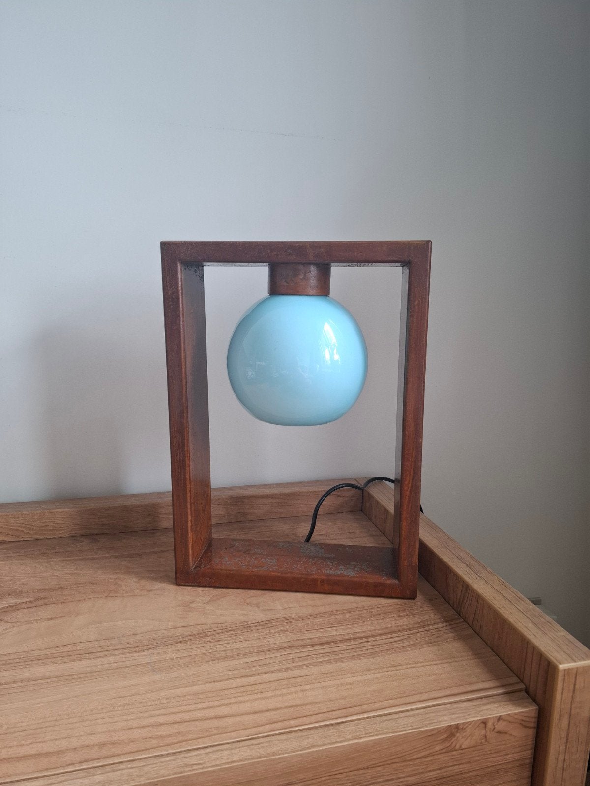 Smeedijzeren vintage lamp, Vintage, Verre, 35 cm, Autres couleurs