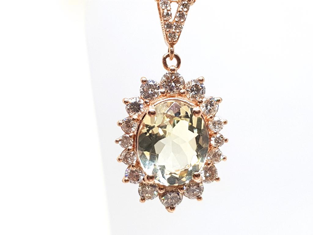 Diamant Citrine Hanger 5.50ct., Neuf, Enlèvement ou Envoi, Or, Avec pierre précieuse