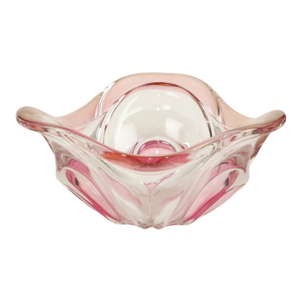 Vintage Murano Schaal Fruitschaal Roze Glas Sixties, Antiek en Kunst, Antiek | Glaswerk en Kristal, Ophalen of Verzenden