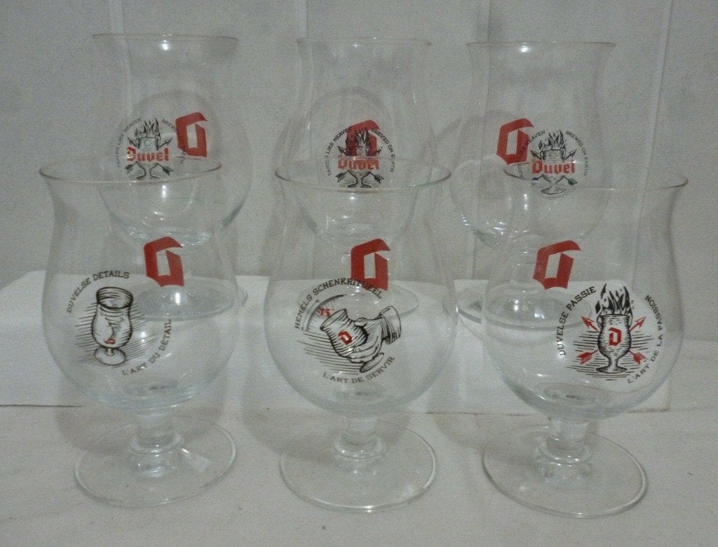 6 verres Duvel sur pied , forme Tulipe, 33cl, Enlèvement ou Envoi, Comme neuf, Duvel
