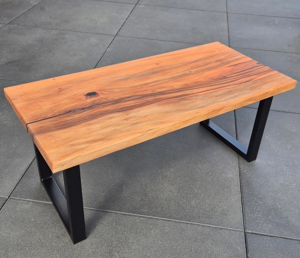 Table basse bois massif platane, Ophalen, Metaal