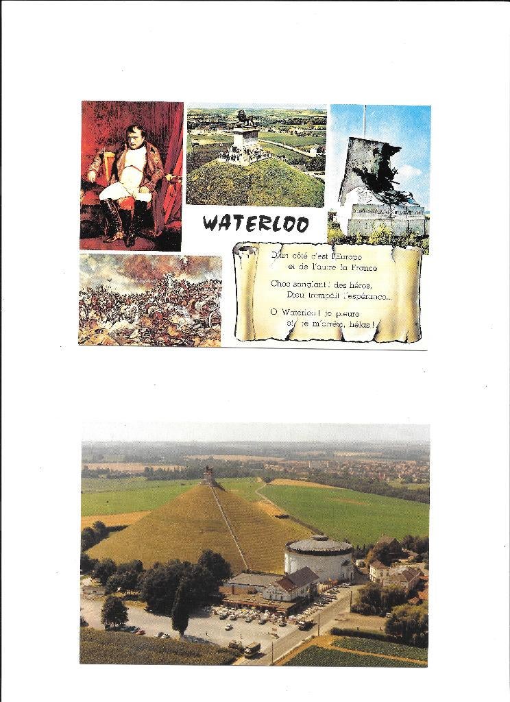 Waterloo - Slag van Waterloo -  2 kaarten, Verzamelen, Verzenden, 1980 tot heden, Ongelopen, Waals-Brabant