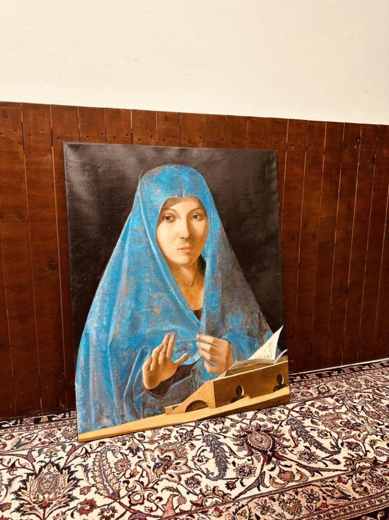 Schilderij l'Annunciata van Antonello da Messina uit 1476, Enlèvement