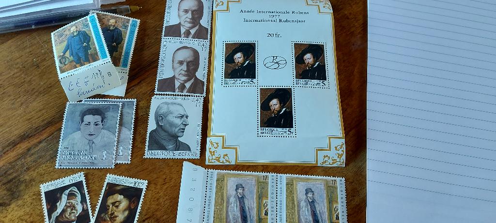 postzegels  Rubens, Ensor, Elschot, Postzegels en Munten, Postzegels | Thematische zegels, Ophalen, Postfris, Overige thema's
