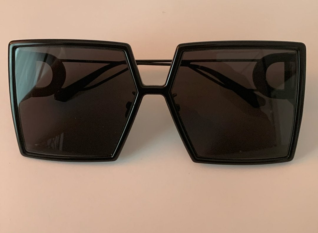 Christian Dior Zonnebril Zwart Geometrisch Design origineel!, Bijoux, Sacs & Beauté, Enlèvement, Utilisé, Lunettes de soleil, Christian Dior