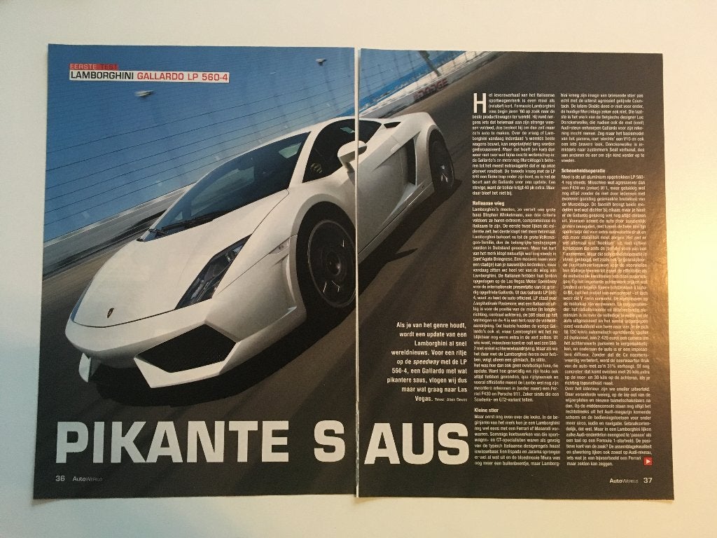 Artikel Lamborghini Gallardo LP560-4, Boeken, Auto's | Folders en Tijdschriften, Ophalen of Verzenden, Zo goed als nieuw, Overige merken