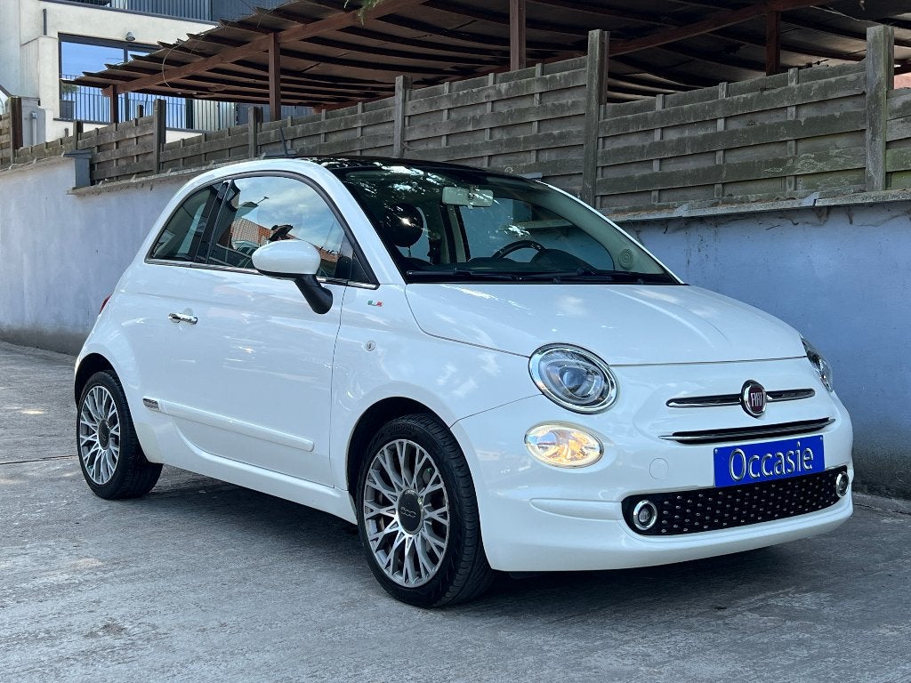 Fiat 500 1.2i Lounge 70cv (12 maanden garantie), Auto's, Fiat, Voorwielaandrijving, 4 zetels, Stof, Wit