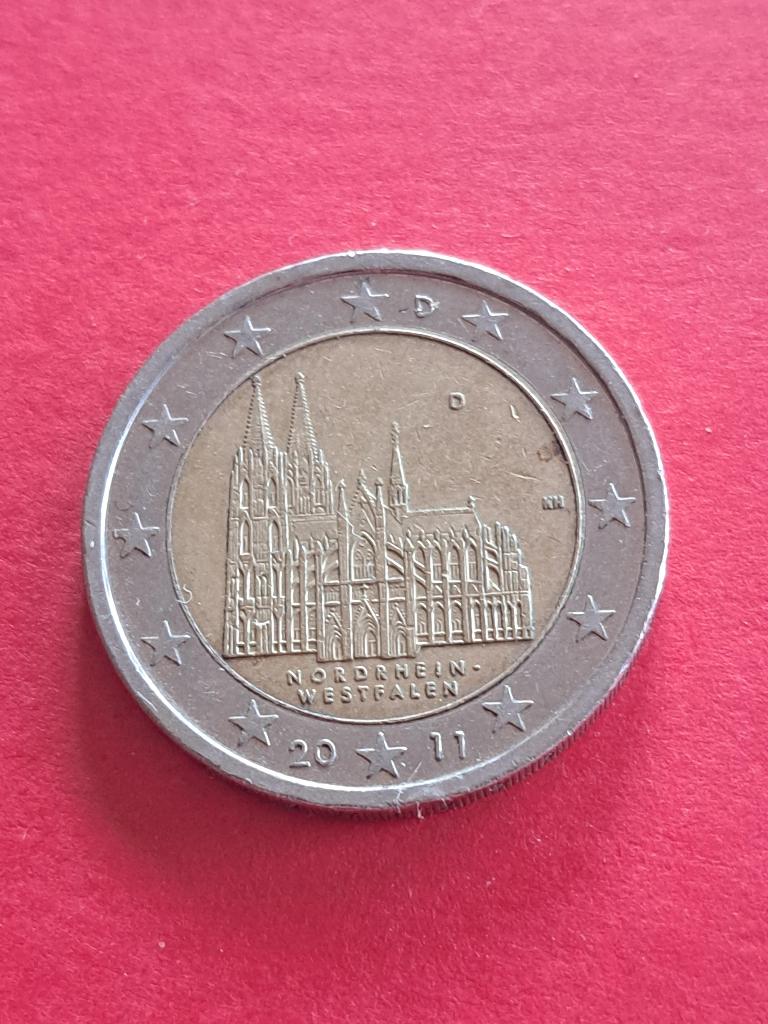 2011 D Allemagne 2 euros Rhénanie du Nord-Westphalie Munich, Envoi, Allemagne, 2 euros, Monnaie en vrac