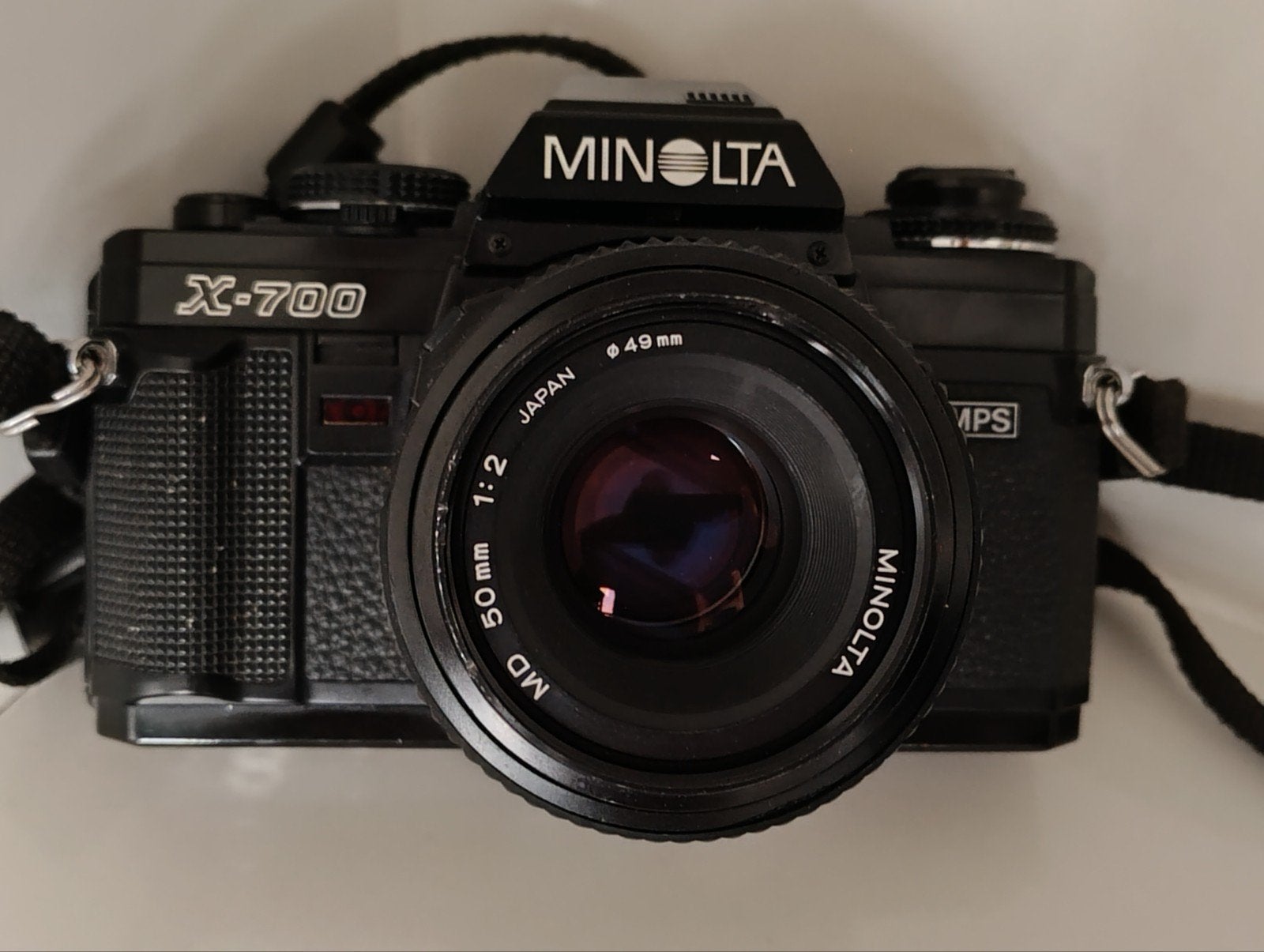 Minolta X700 Camera met een Minolta MD 50mm 1:2 lens, Audio, Tv en Foto, Ophalen of Verzenden, Zo goed als nieuw, Spiegelreflex