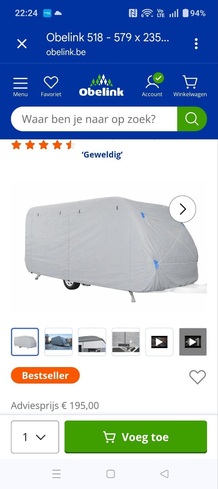 Caravan beschermhoes, Ophalen