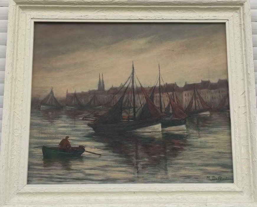 huile sur toile marine signe M DEPROST, Ophalen of Verzenden, Doek