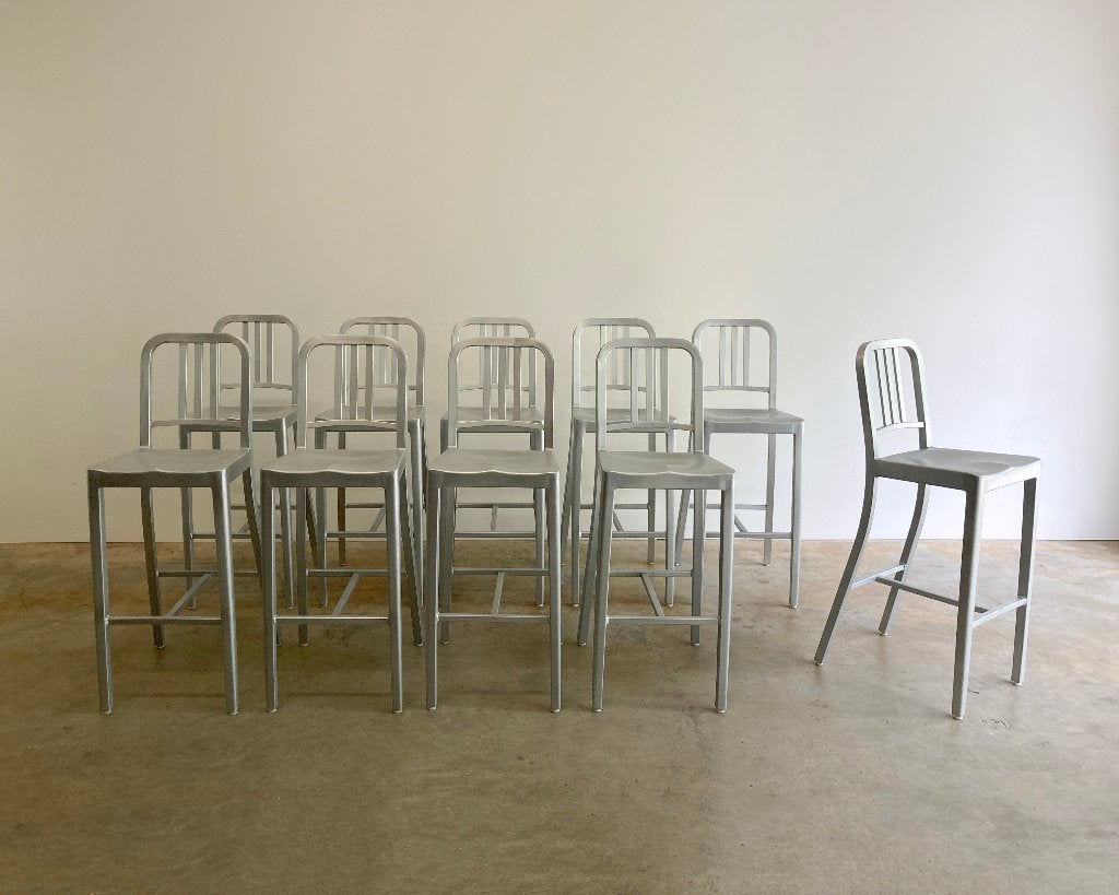 10x Aluminium 1006 Navy Emeco design barkruk, Antiek en Kunst, Ophalen