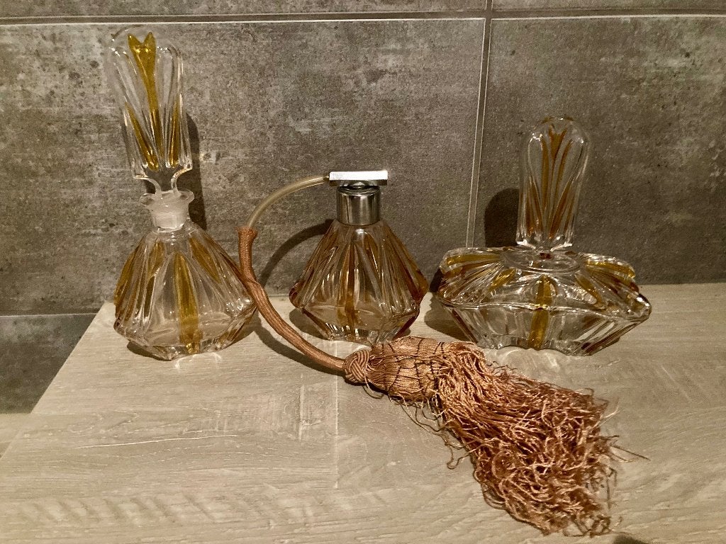 Glazen toiletset, Antiek en Kunst, Ophalen of Verzenden