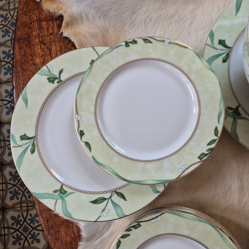 Limoges 6 pers. Chique servies groentinten Jardin du Poete, Ophalen, Bord(en), Porselein, Guy Degrenne