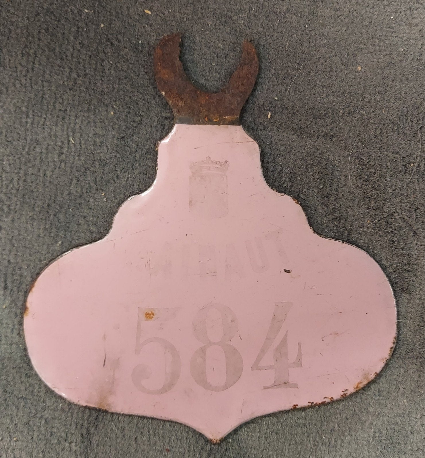 taksplaat auto 1905 plaque de taxe 1905 hainaut, Enlèvement ou Envoi