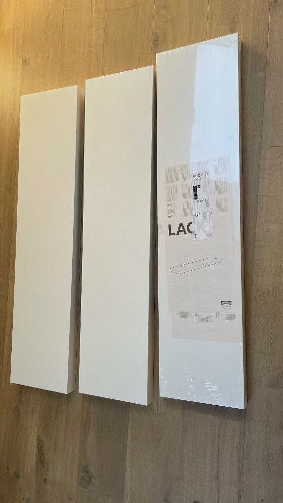 Drie IKEA LACK wandplanken wit 110x26cm, Ophalen, Nieuw