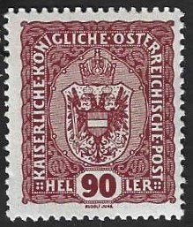 1 Postzegel Wapenschild Oostenrijk 1916, Timbres & Monnaies, Timbres | Europe | Autriche, Enlèvement ou Envoi, Non oblitéré
