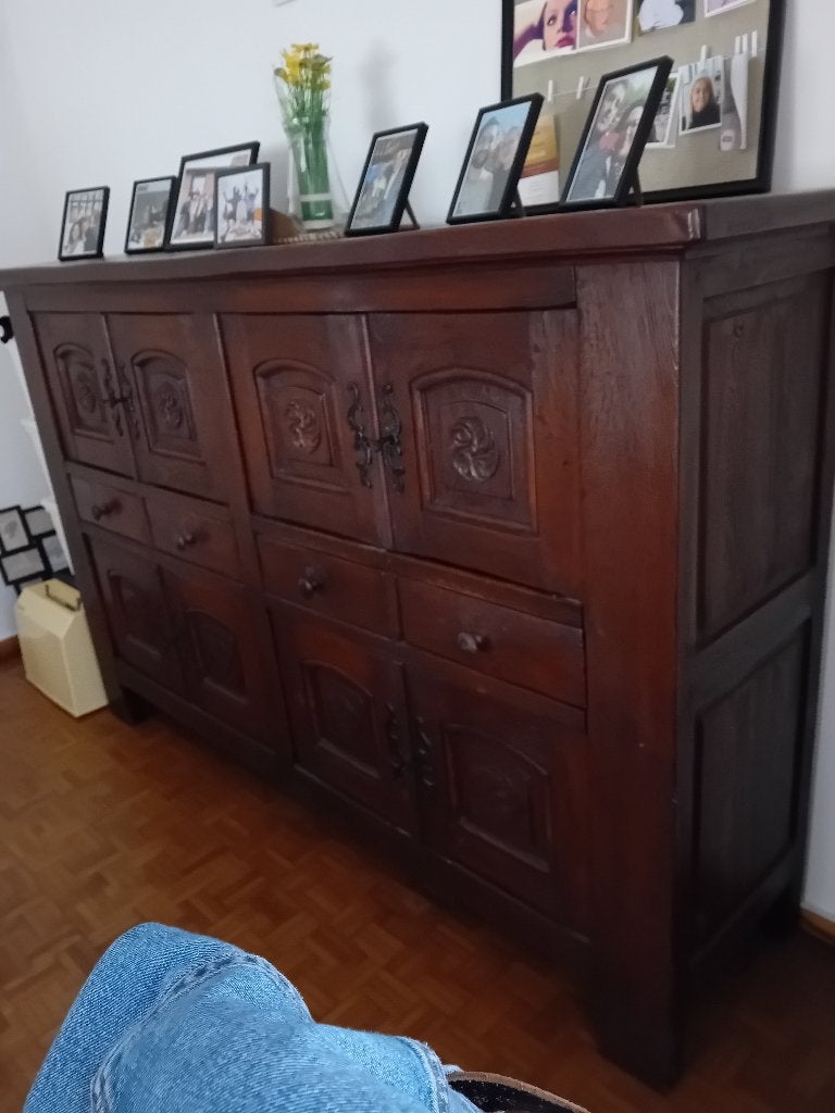 Eiken buffetkast, Ophalen, Gebruikt, Donkere eik, 100 tot 150 cm