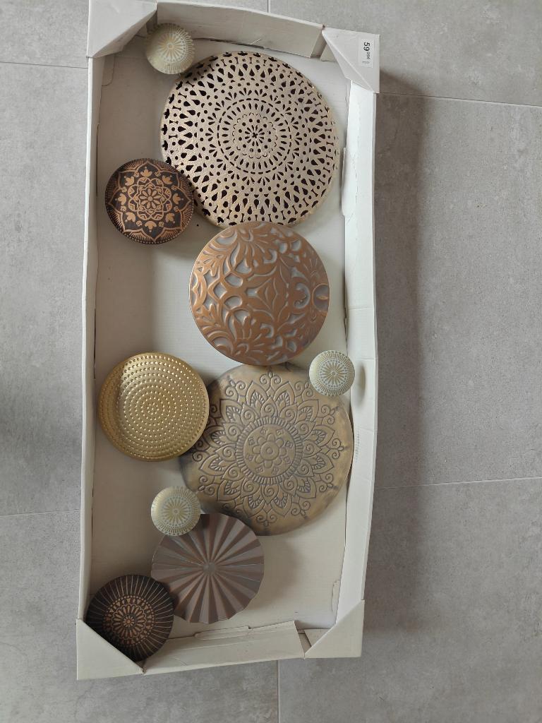 wand decoratie goud metaal, Ophalen, Metaal, Industrieel, Wandhanger