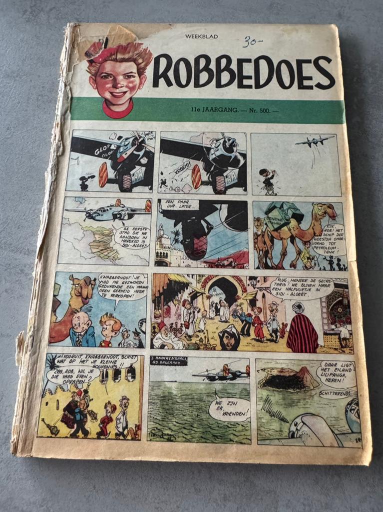 Vintage Robbedoes weekbladen 1949 : 500-507, Boeken, Stripverhalen, Eén stripboek, Ophalen of Verzenden, Gelezen