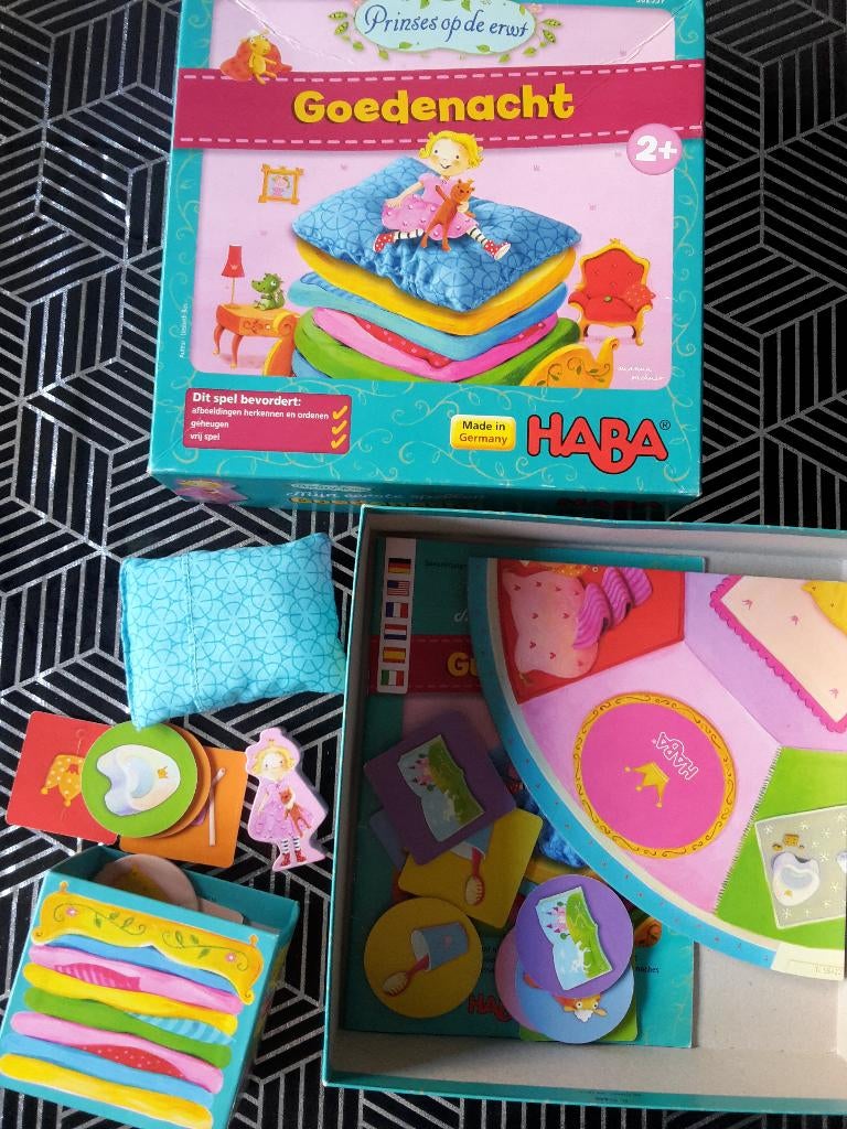 Haba kinderspel Goedenacht, 2-4 spelers, 2+, prima staat, Hobby en Vrije tijd, Gezelschapsspellen | Bordspellen, Gebruikt, Ophalen of Verzenden