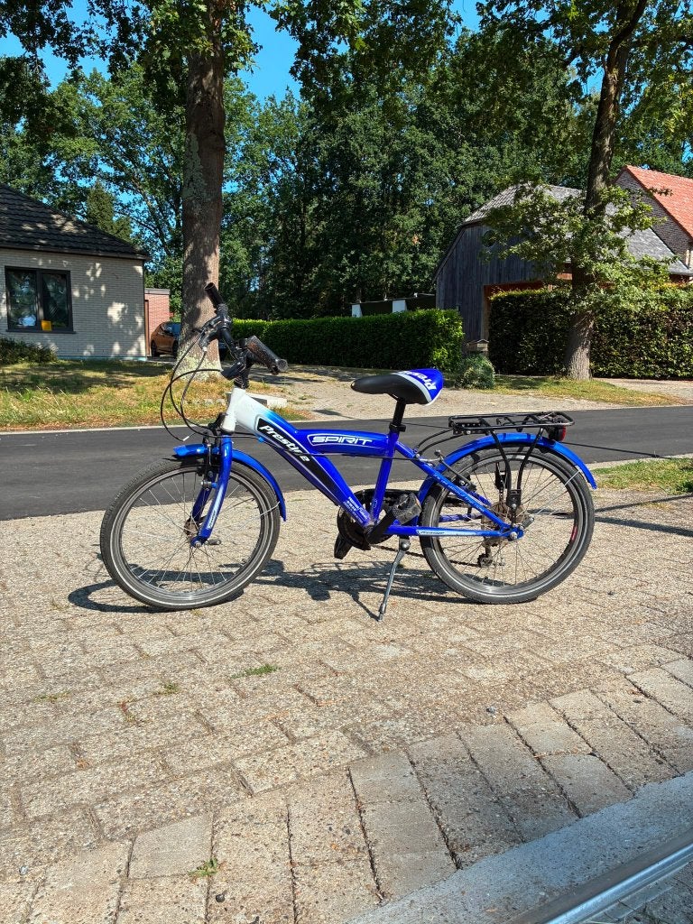 blauwe kinderfiets 20 inch, Ophalen, Gebruikt, Velgrem, Versnellingen