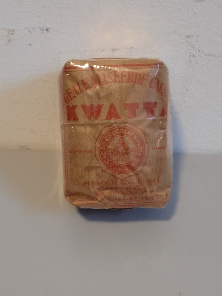 oude verpakking 100 gr cacao Kwatta reclame verzegeld, Verzamelen, Ophalen of Verzenden, Zo goed als nieuw, Overige typen