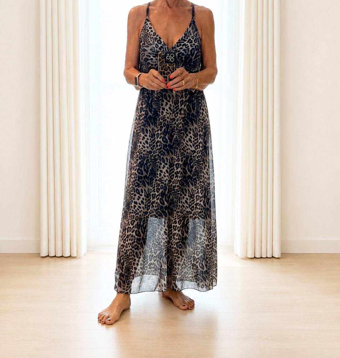 Zomerjurk Maxi Dress luipaardprint, Ophalen of Verzenden, Zo goed als nieuw