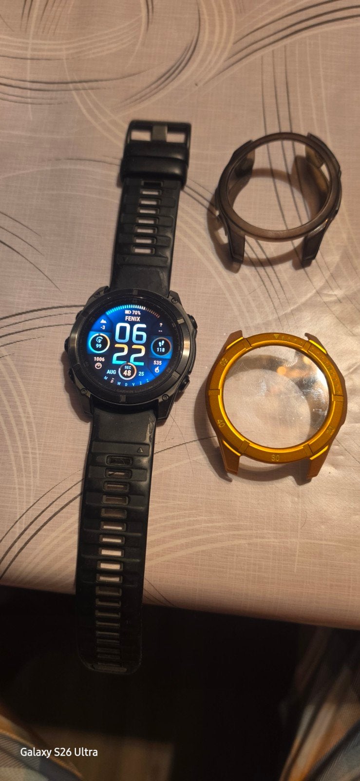 garmin fenix sapphire 51mm amoled, Handtassen en Accessoires, Sporthorloges, Ophalen, Zo goed als nieuw, Zwart