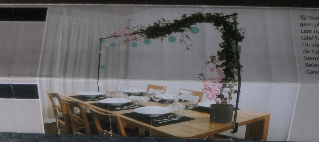 tafelklem om aan te kleden met bloemen, lichtslinger...., Ophalen, Zo goed als nieuw