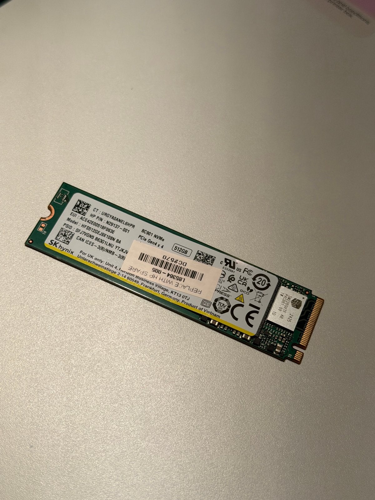 Disque Dur interne SSD NvMe 512Gb, Computers en Software, Harde schijven, Intern, SSD, Ophalen