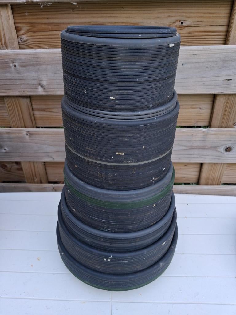 150 stuks onderschalen & bloempotten, Tuin en Terras, Bloempotten, Ophalen, Gebruikt, Kunststof
