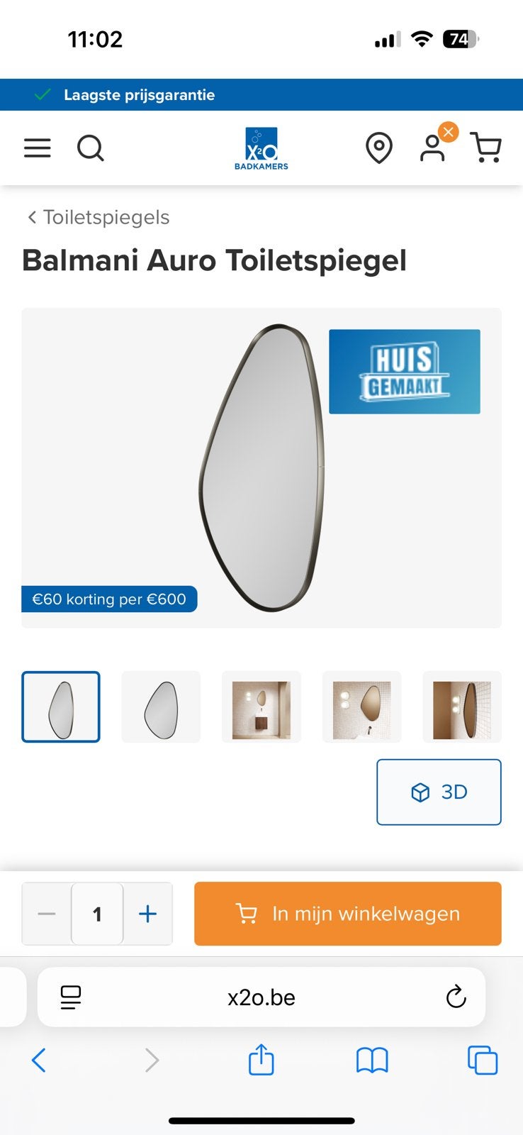 Toiletspiegel - nieuw, Maison & Meubles, Accessoires pour la Maison | Miroirs, Enlèvement, Neuf
