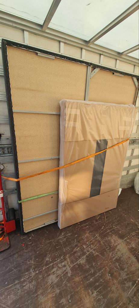 Boxspring, Maison & Meubles, Neuf, Box, Gris, Enlèvement