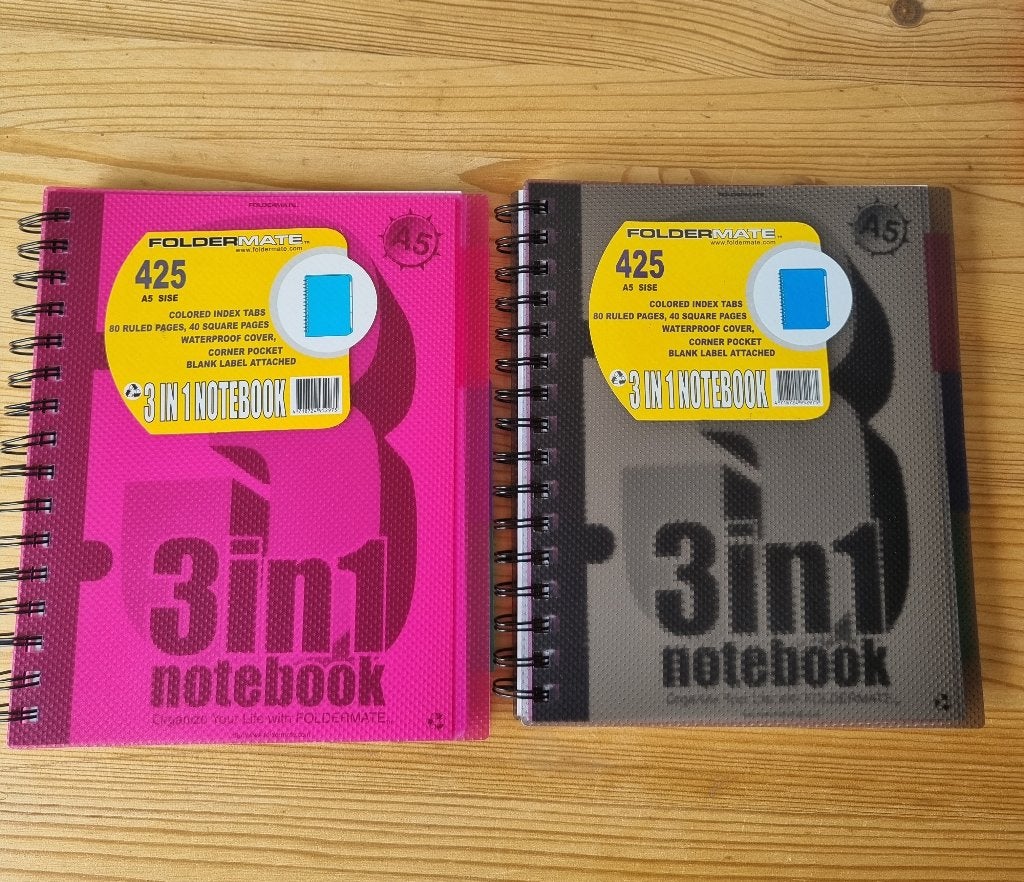 3 in 1 notitieboek A5 Foldermate met tabs geruit, Diversen, Schoolbenodigdheden, Ophalen of Verzenden, Nieuw
